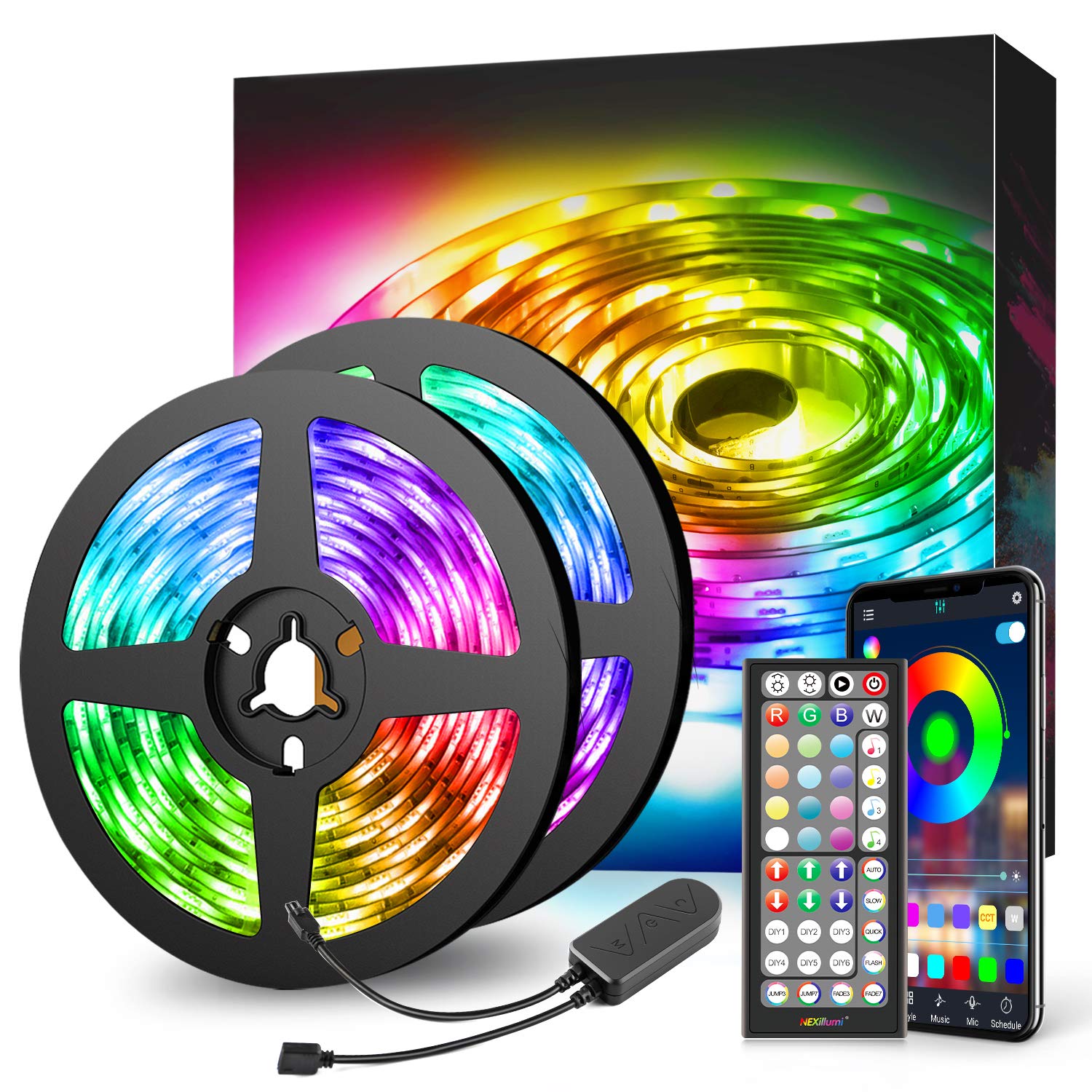 Amazon.com: 32.8ft LED Strip Lights APP Control Color Changing Rope Lights  with Remote, Music Sync Built-in Mic, SMD 5050 RGB Light Strips RGB LED  Strip (32.8Ft APP+Remote+Mic+3-Button Switch) : Tools & Home