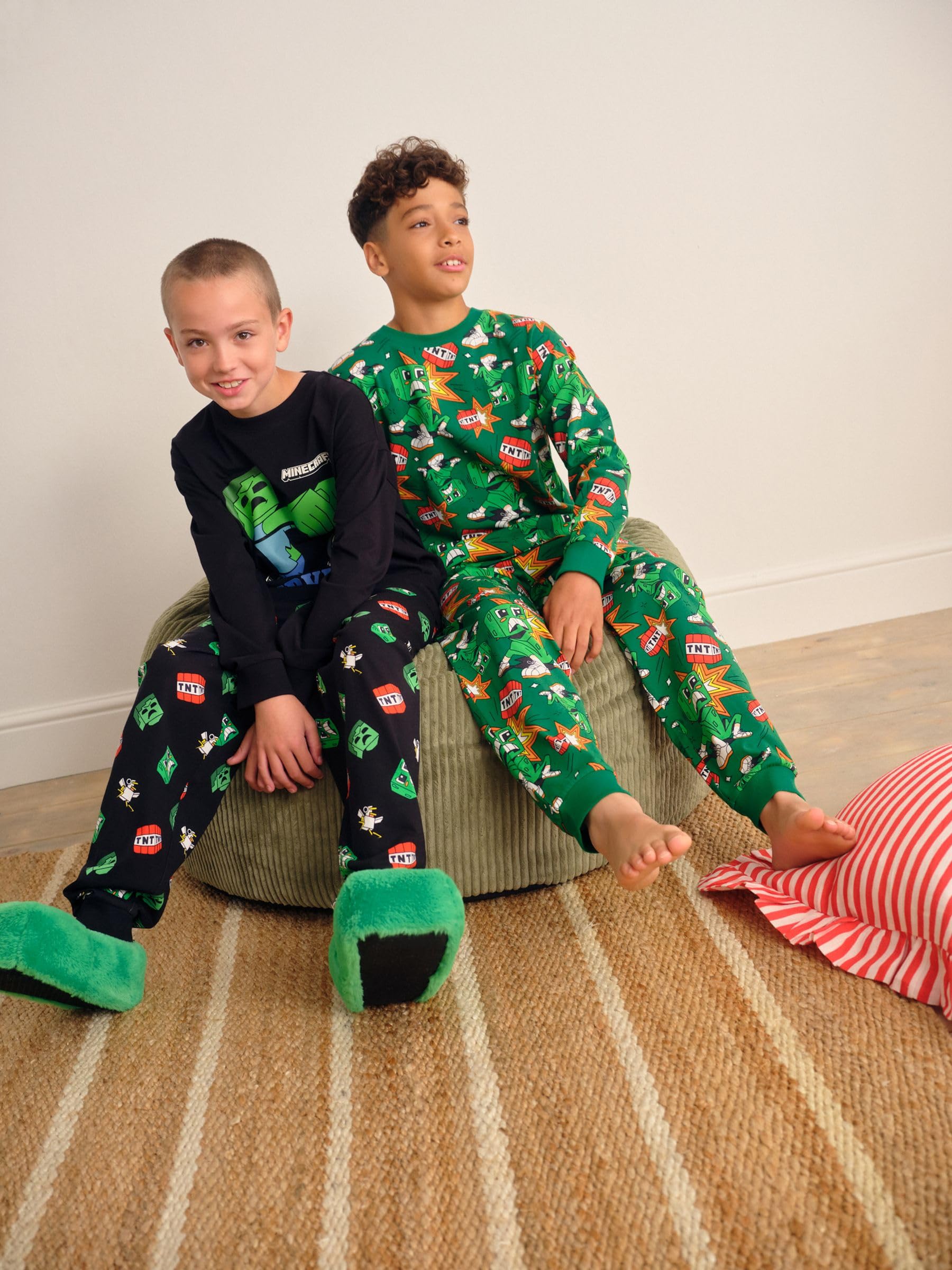 NEXT Ragazzo Confezione 2 Pigiami con Pantaloni da Jogging | Bambino, Standard, Mid Rise, Pull On, 100% cotone