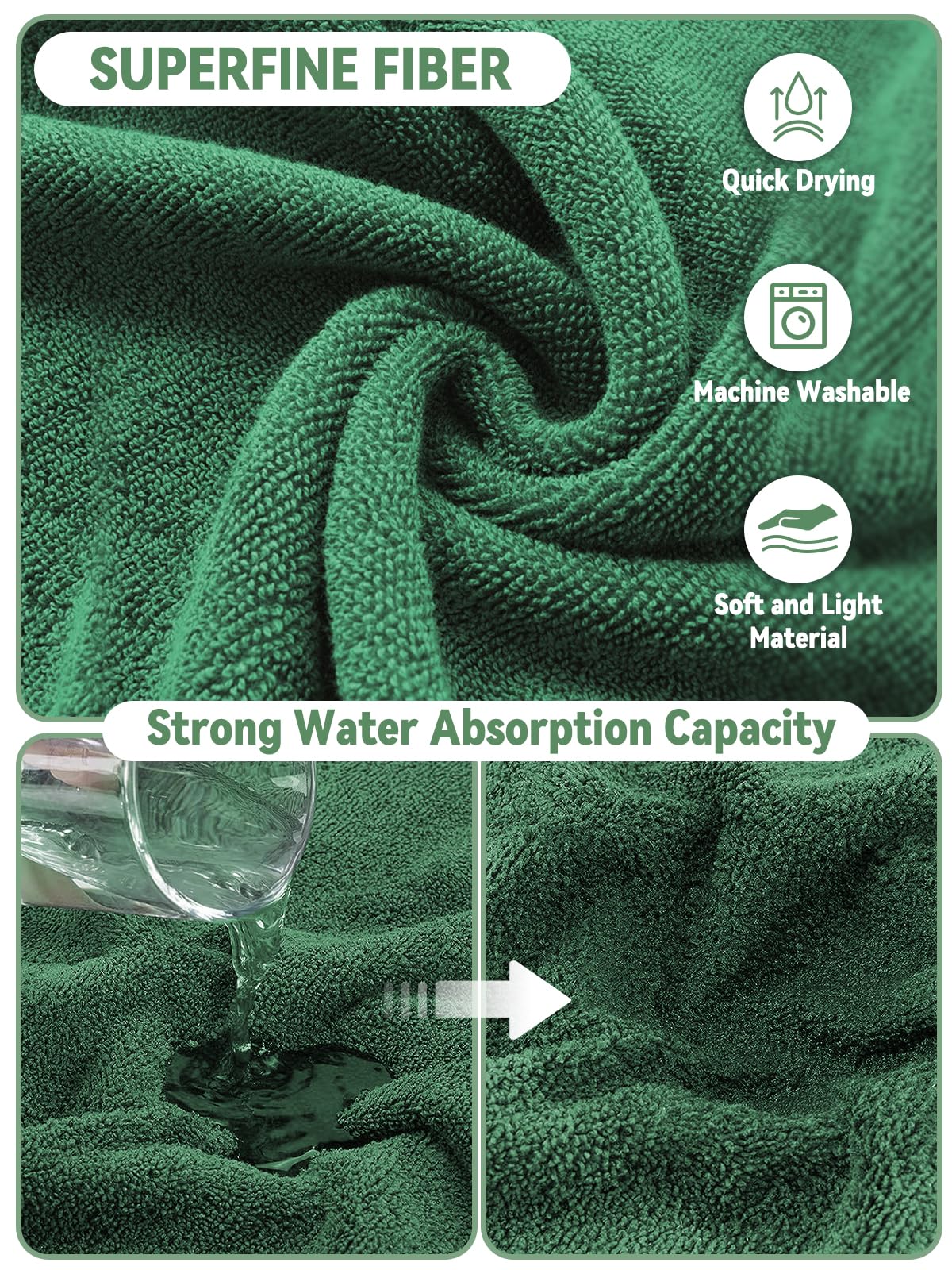 JOLOVE Dog Drying Coat Super Absorbent Dog Towels for Drying Dogs for After Bath Soft Pet Robe Towel Adjustable Pets Bathrobe for Bath Swim - Image 2