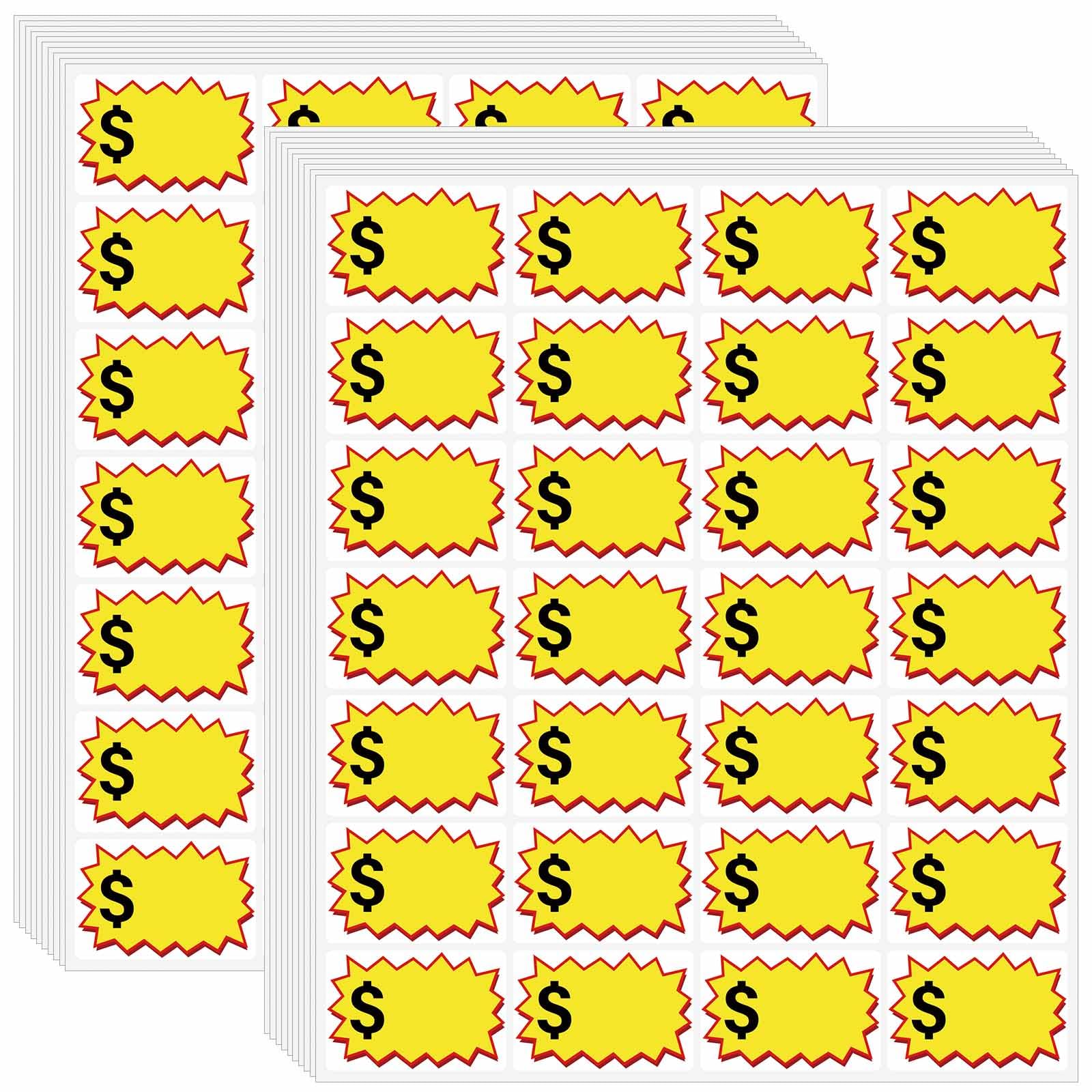 560 Pcs Garage Sale Stickers, Removable Yard Sale Price Stickers, Garage Sale Signs &amp; Price Tags with Space to Write, Waterproof Oil Proof Anti-Wear Price Tag Stickers for Flea Market(2.25" x 1.5")
