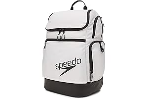 Large Teamster Arena Swim Backpack 35L, White/Black 2.0