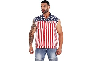 Patriotic Spirit Embodied: Men's American Flag Print Vest
