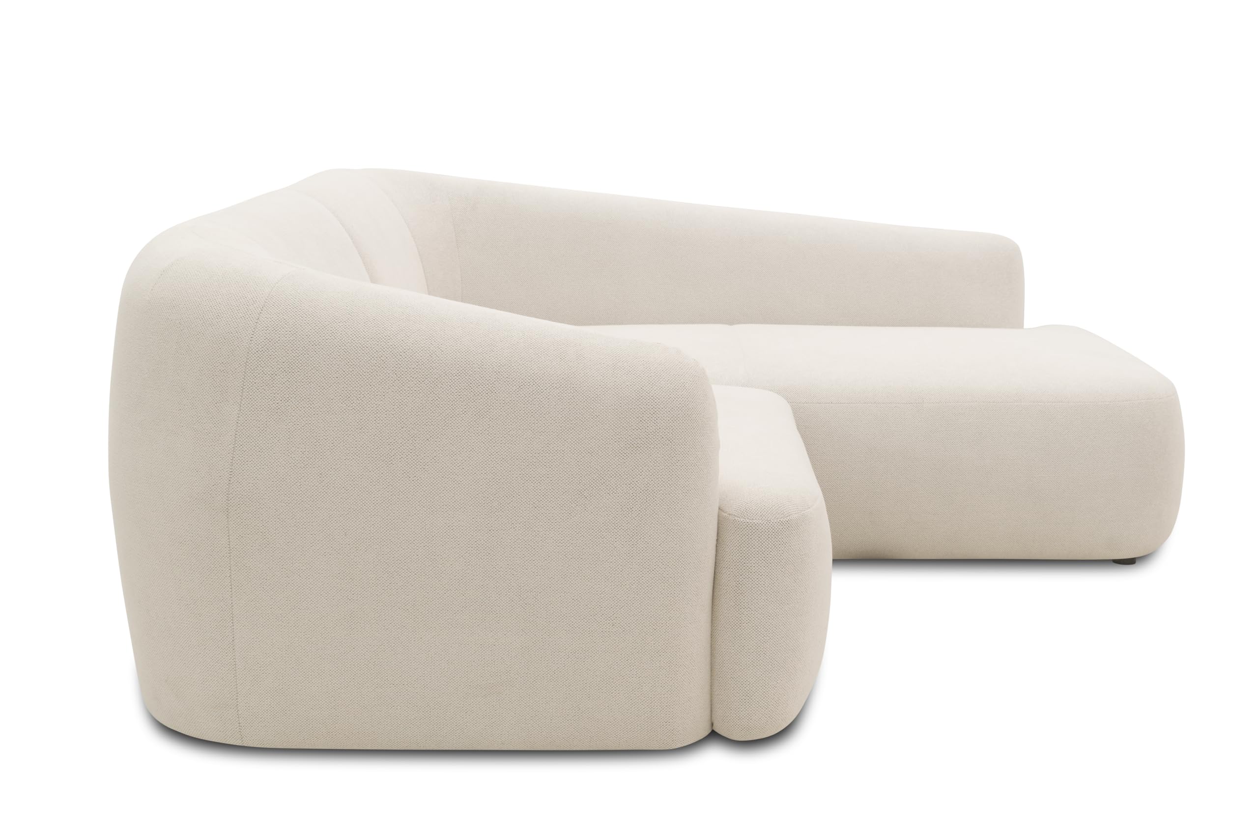 DOMO. collection Ecksofa Ansina, Taschenfederkern, Creme | Longchair rechts mit Taschenfederkern, komfortable Polsterecke in L-Form, 216 x 196 x 76 cm (BxTxH)