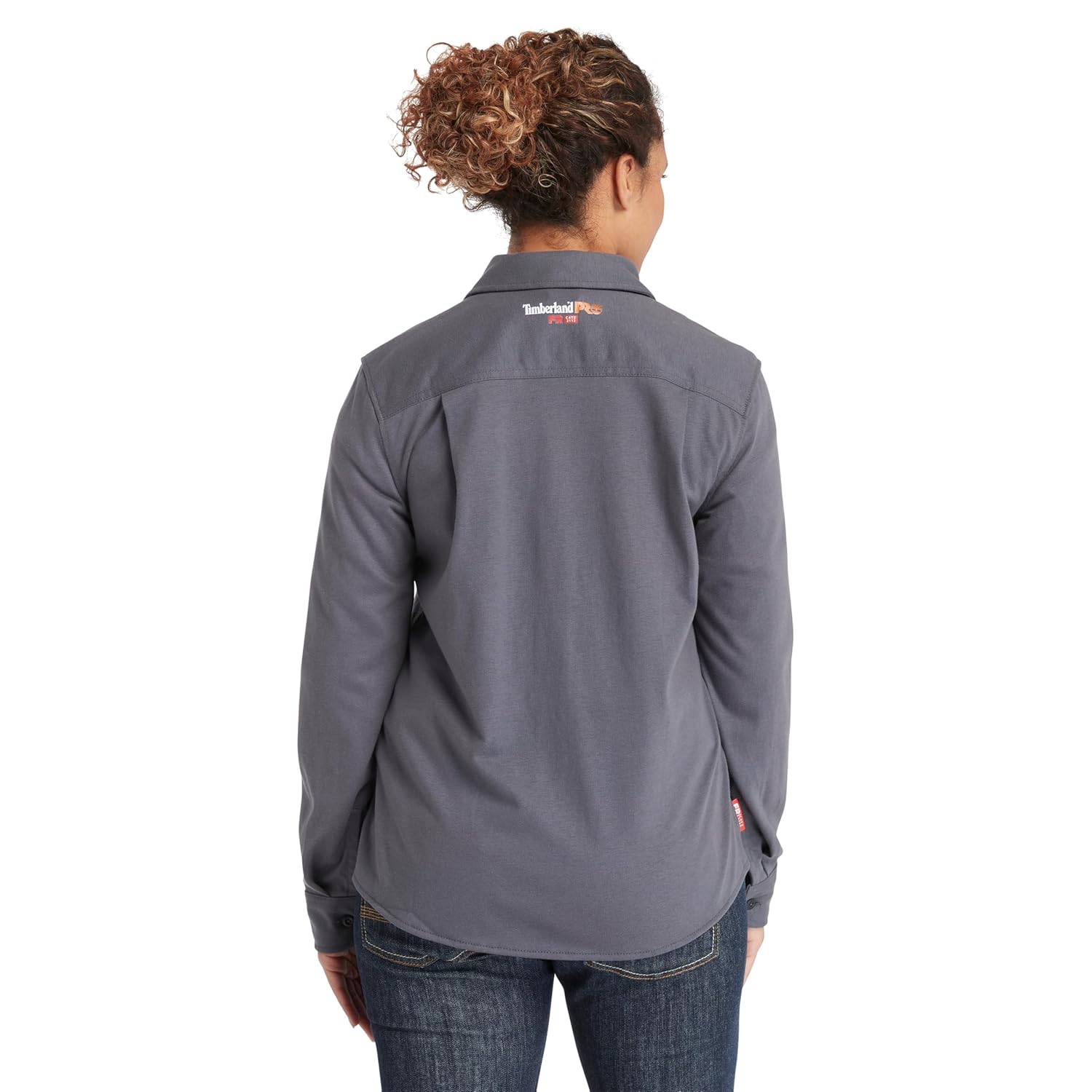 Timberland PRO Women's FR Cotton Core Flame Resistant Button Front Shirt, Charcoal, Extra Small - Image 4