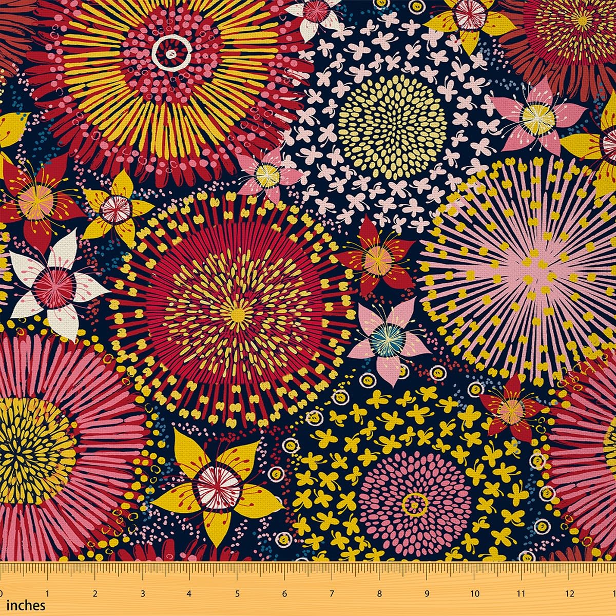 Castle Fairy Dandelion Waterproof Fabric by The Yard Mandala Watercolor Flower Rustic Plant Decor for Upholstery and Home DIY Projects Retro Pink