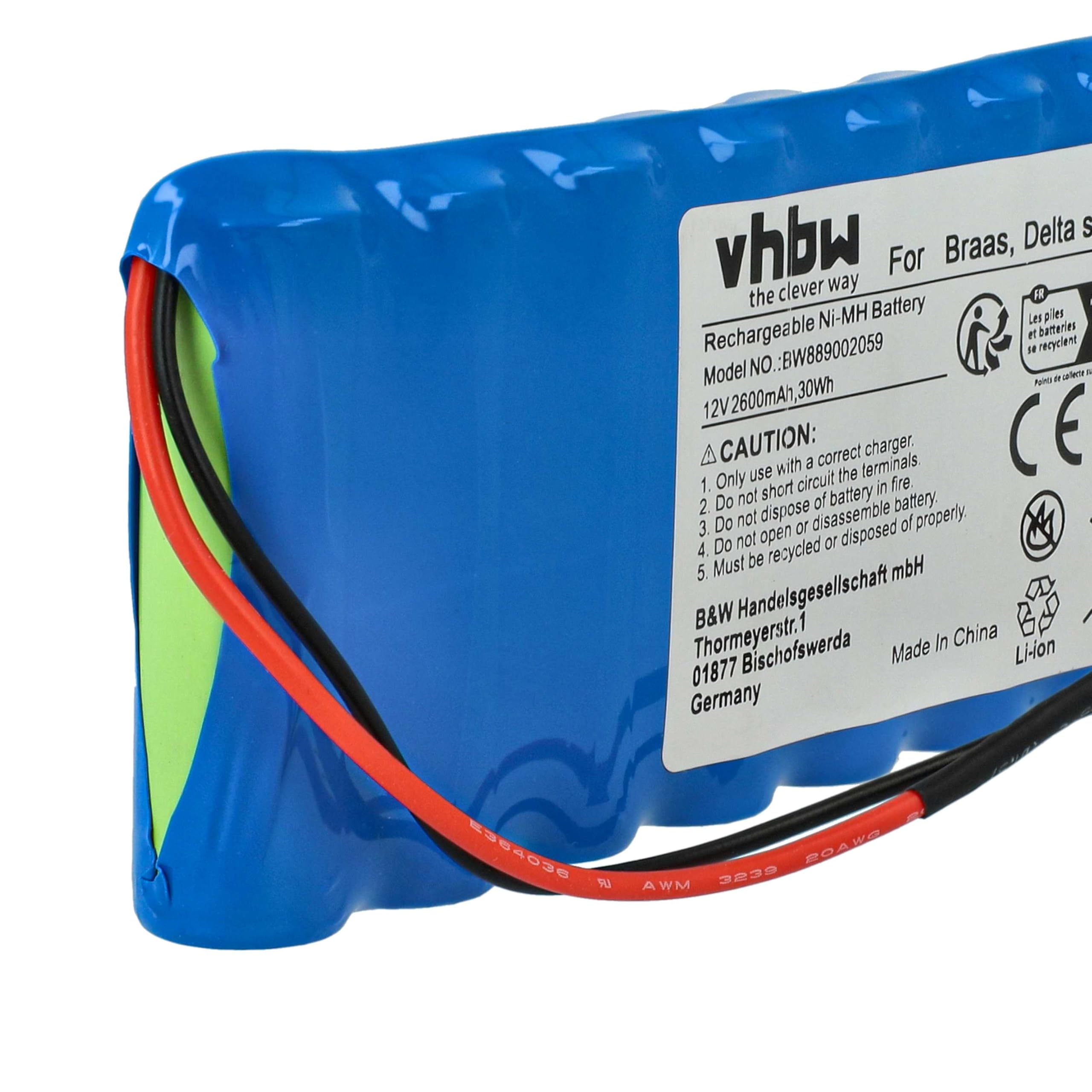 vhbw Batterie Compatible avec Braas motorisation de volet, Porte, Portail (2600mAh, 12V, NiMH)
