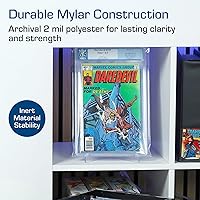 Vista 4 de BCW Bolsas graduadas de Mylar para cómics, 25 unidades, protección de poliéster archival, se adapta a cómics graduados CGC, grosor de 2 mil, solapa