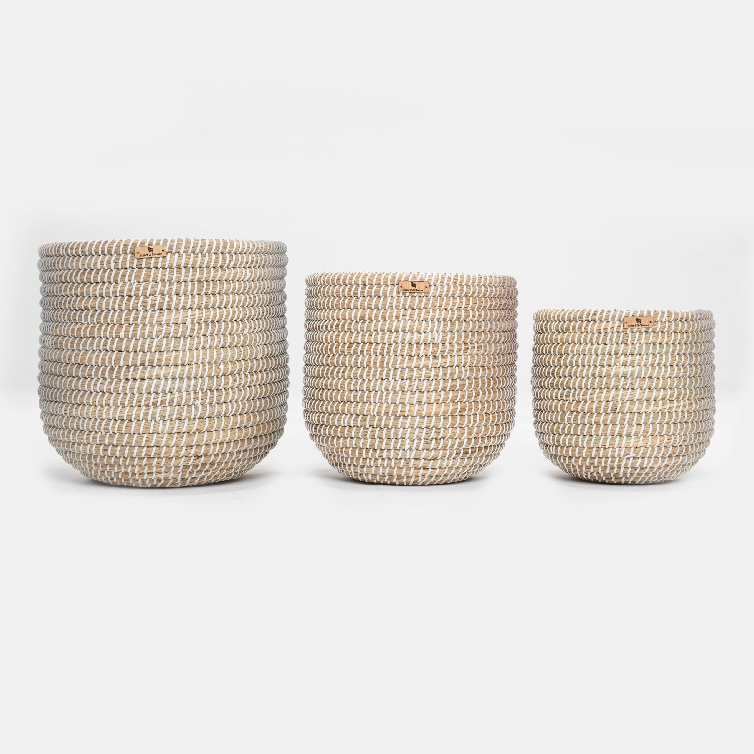 Brandsseller Paniers en Jonc de Mer Lot de 3 34 cm, 30 cm et 25 cm Rangement Décoration Paniers tressés - Naturel Brandsseller Paniers en Jonc de Mer Lot de 3 34 cm, 30 cm et 25 cm Rangement Décoration Paniers tressés - Naturel