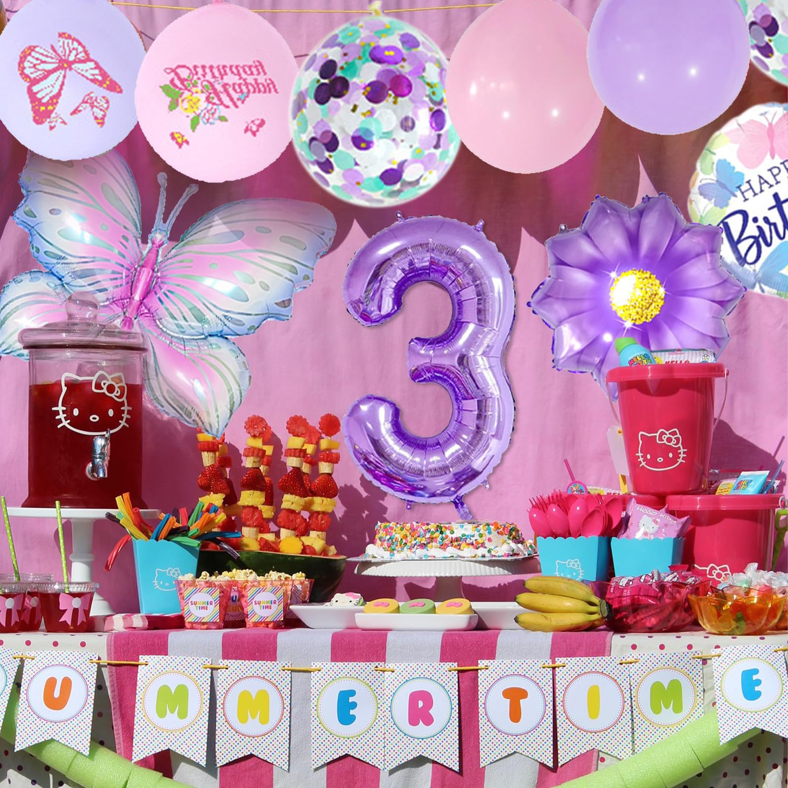 Set 20 Palloncini Per Festa A Tema Farfalla – Alluminio, Lattice E Foil – Decorazione Compleanno Bambine - 2