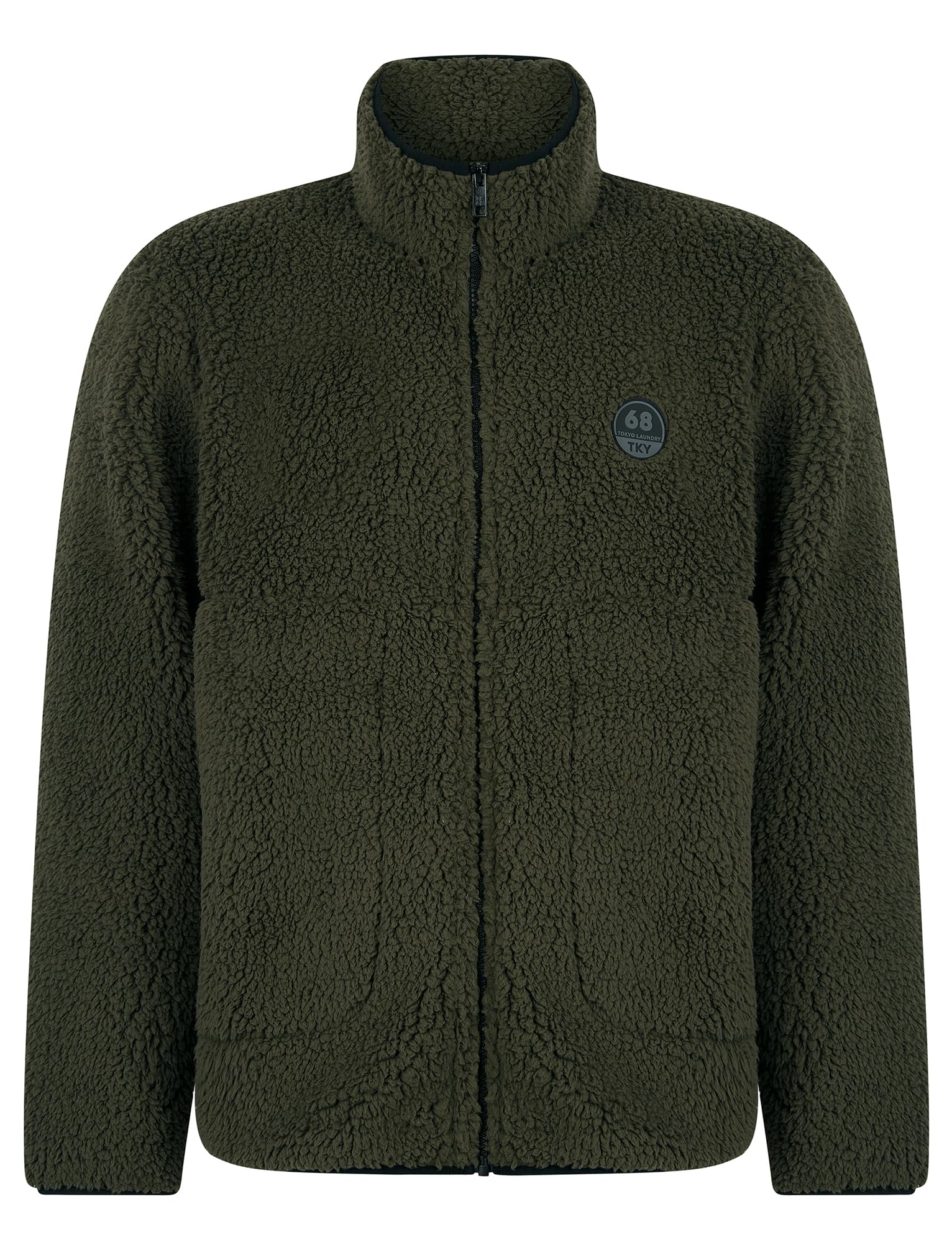 Tokyo Laundry Men's 'Palomas' Sherpa Borg Fleece Funnel Neck Jacket Top with Zip Fasten Pockets