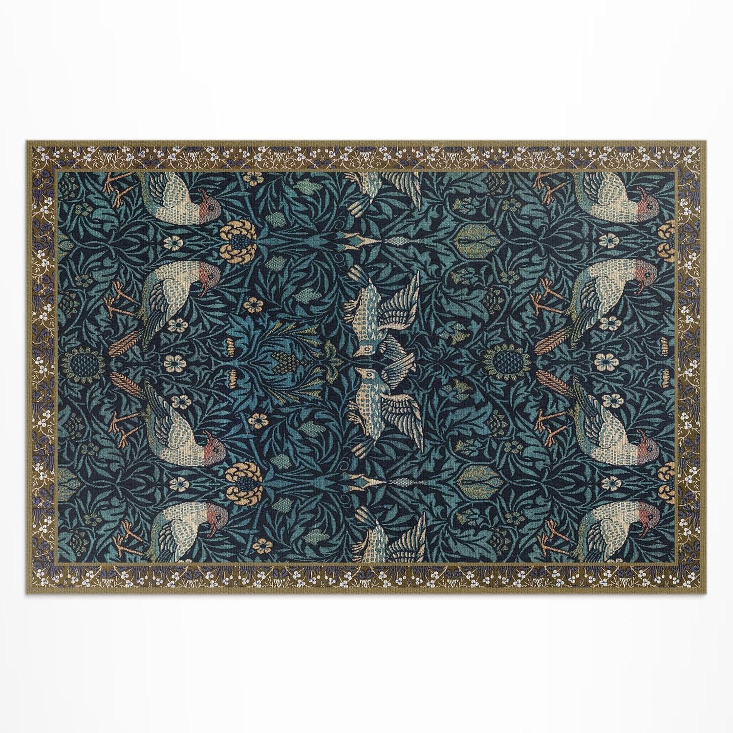 Tapis d'extérieur 120x180 cm PVC William Morris - Un Oiseau dans Les Champs
