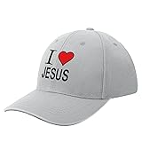 I Love Jesus Baseball Cap Adjustable Size Summer Caps Hat for Outdoor Running Workouts Gray