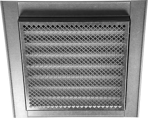 Miniatura 9 de Cubierta de ventilación galvanizada de 8 x 8 pulgadas, acero galvanizado, rejilla de ventilación cuadrada industrial, ventilación de metal con