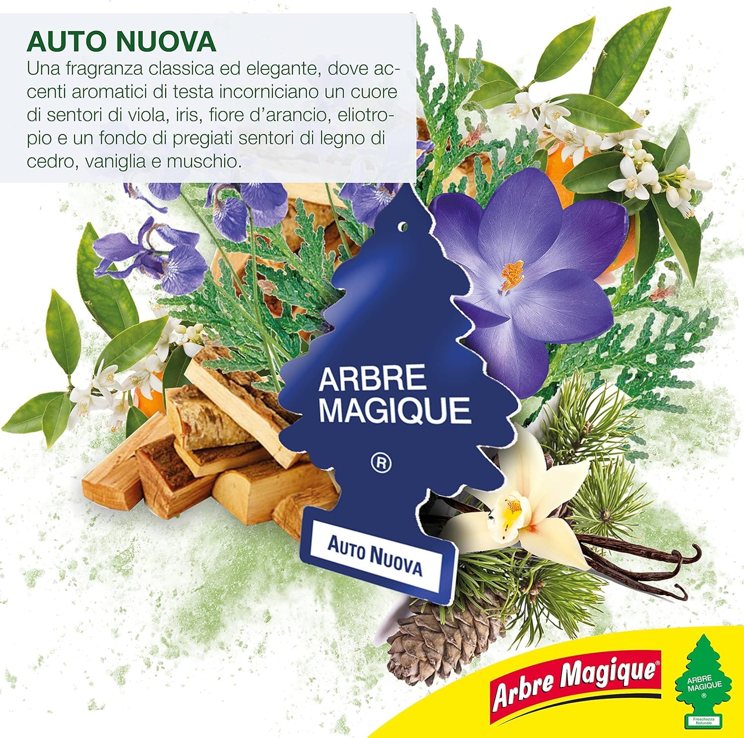 Arbre Magique Mono Profumatore Auto Fragranza Intensa Durata 7 Settimane Confezione 6 Pezzi Made in Italy