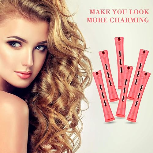 Miniatura 33 de 48 varillas de permanente para el cabello, varillas cortas de onda fría, planchas de plástico para rizar el cabello, rizadores con peine de acero