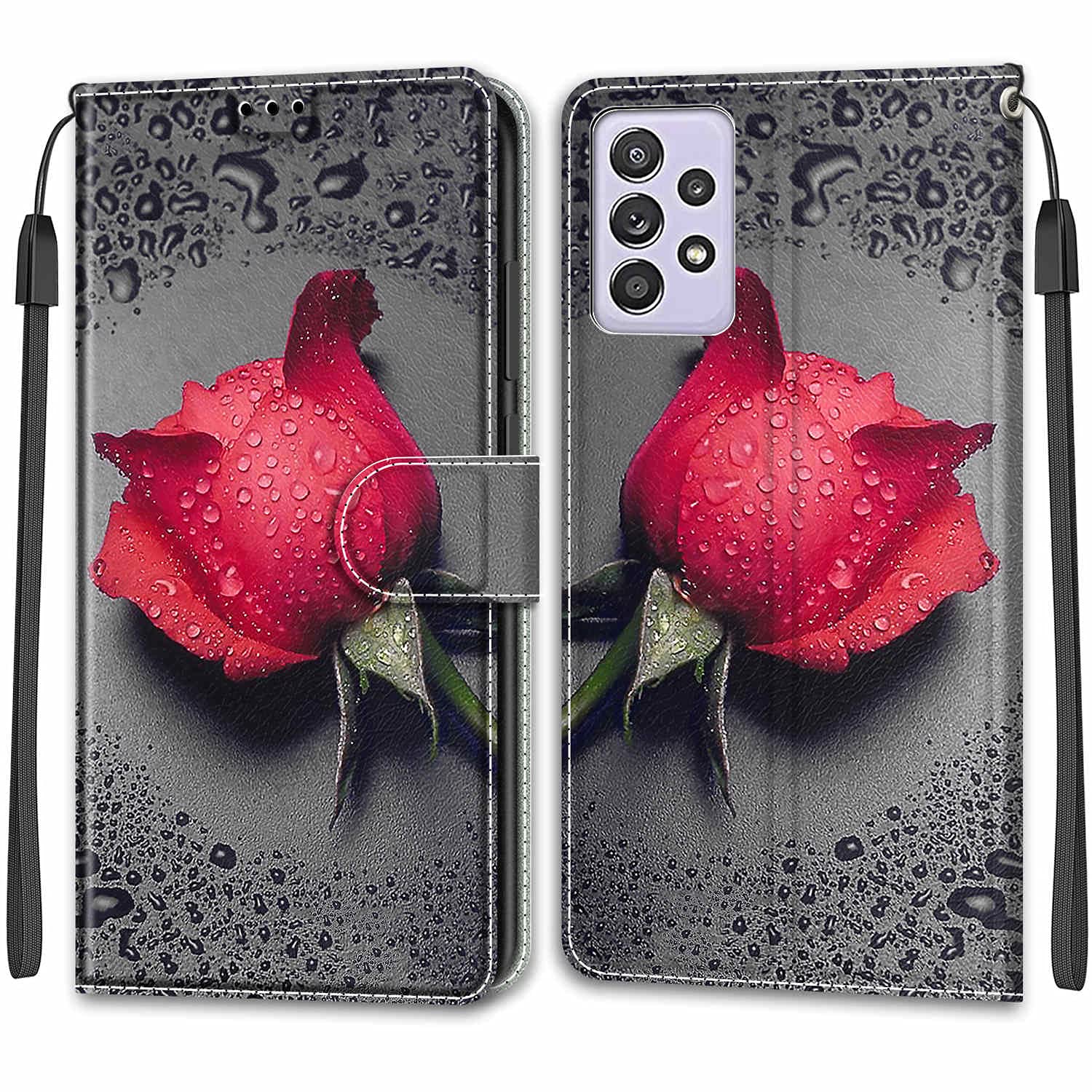 Custodia per Samsung Galaxy A52 / A52s 5G, custodia in pelle flip wallet con slot per schede