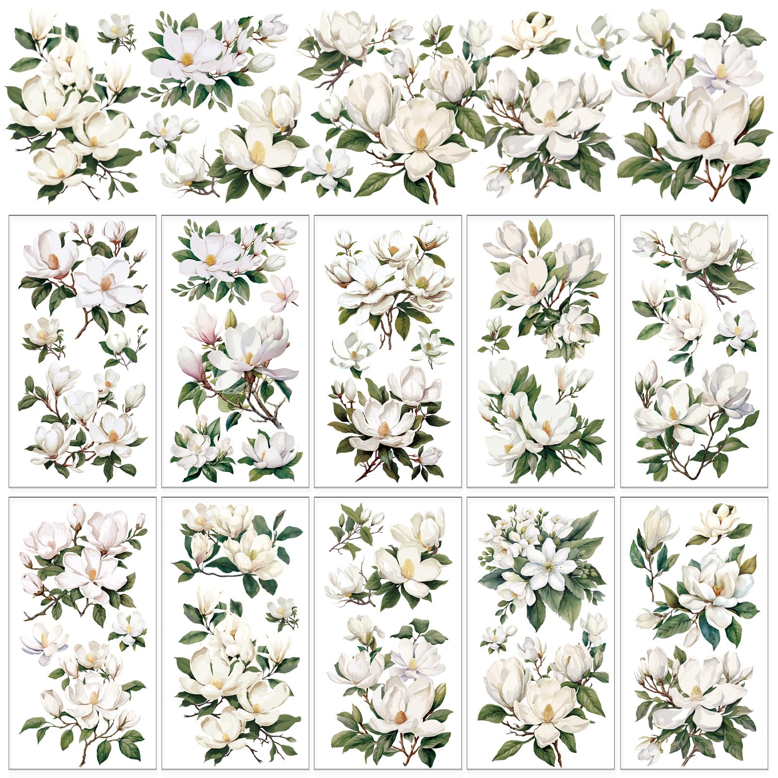 Feuille de transfert à frotter pour scrapbooking et customisation meuble motif fleur