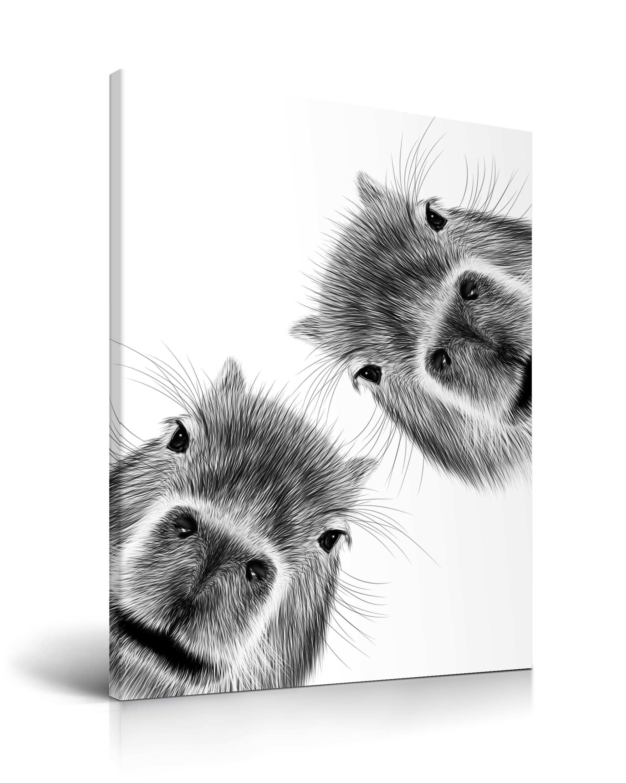 Sponsored Ad – HesenDot Capybara Framed Wall Art,30x40CM Cute Animal Picture Canvas Print,Lovely Black and White Poster Home Decor for Bathroom Bedroom Kid Room Nursery,Set of 1