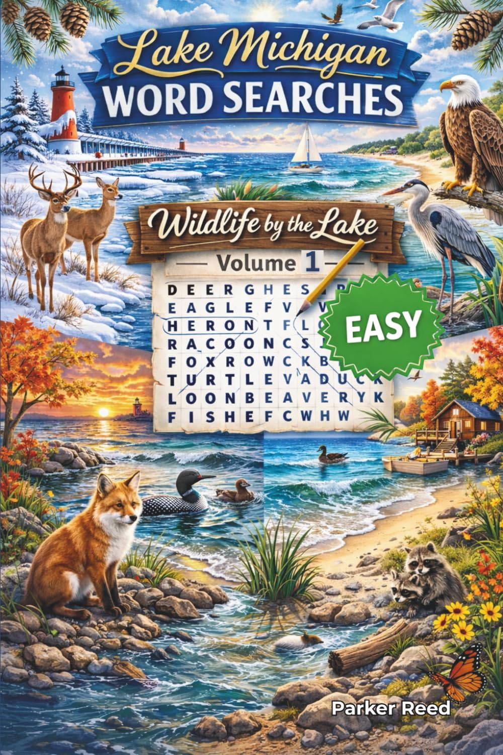 Lake Michigan Word Searches: Wildlife by the Lake - Easy - Volume 1