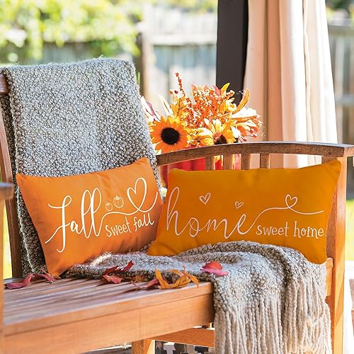 Miniatura 2 de Juego de 2 fundas de almohada de otoño de 12 x 20 pulgadas, fundas de almohada lumbar para decoración de otoño de casa rural para sofá