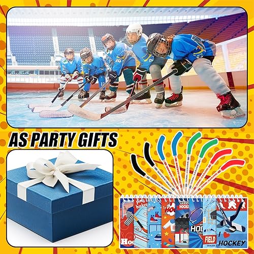 Miniatura 5 de 24 mini blocs de notas deportivos y 24 bolígrafos de hockey para fiestas de hockey en espiral, bloc de notas de hockey en espiral, cuaderno de notas