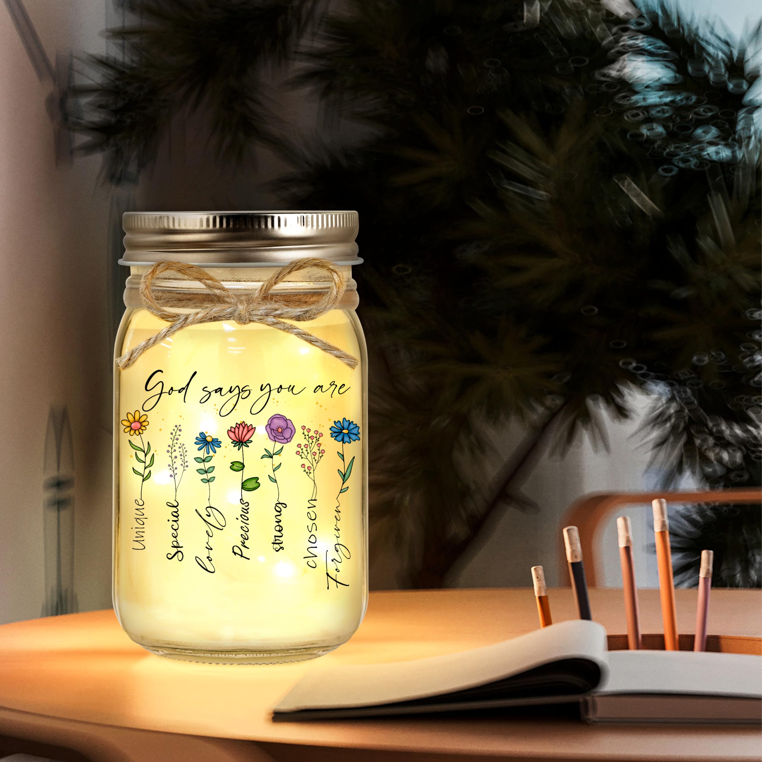 Christian Gifts for Women, Mothers Day Birthday Graduation Gifts for Women, Religious Inspirational Spiritual Gift for Encouragement Bible Verse Jar Decorative Jars for Christmas Easter Sister Friend
