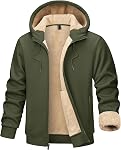 TACVASEN Men's Hoodie Winter Full Zip Heavyweight Fleece Sherpa Lined Warm Sweatshirt Work Casual Hoodies