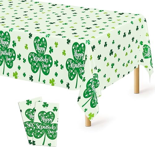 Miniatura 91 de Paquete de 4 manteles desechables de plástico para fiestas, 54" x 108" manteles rectangulares blancos y dorados, mantel impermeable para mesas Punto