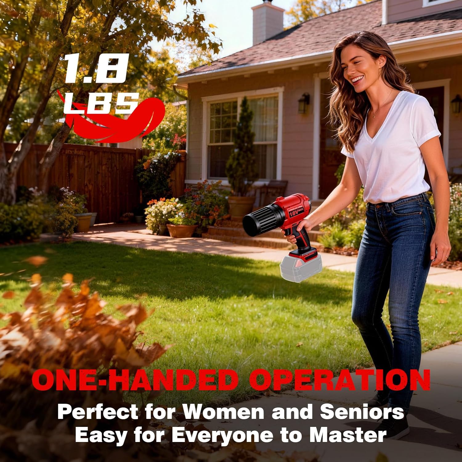 Cordless Leaf Blower for Milwaukee 18V Battery, 720-CFM 180-MPH Handheld Electric Brushless Dust Blower with Light, Battery Powered Leaf Blowers for Patio, Lawn Care, Leaves (Battery Not Included)