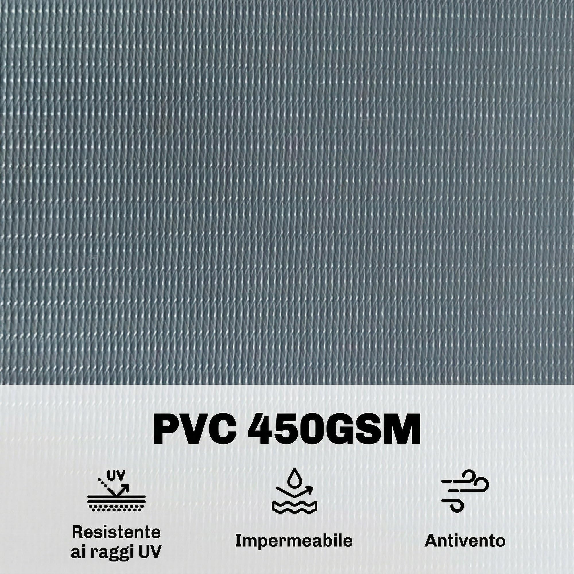 Outsunny Set 4 Recinzione da Giardino per Privacy 140m x 19cm Grigio | Pezzi, Frangivisto Balcone per Protezione, Resistente ai Raggi UV, Impermeabile con Clips, per Esterni, Patio, Balcone