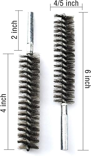 Miniatura 9 de Juego de 6 cepillos de limpieza de tuberías de acero inoxidable, cepillo de tubería de acero inoxidable para piezas de automóvil, pistolas, tubos,