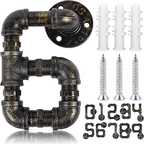 MENZOM Número de puerta de plomería de metal moderno, número de puerta flotante de metal de 5 pulgadas, número de puerta de metal de hierro fundido,