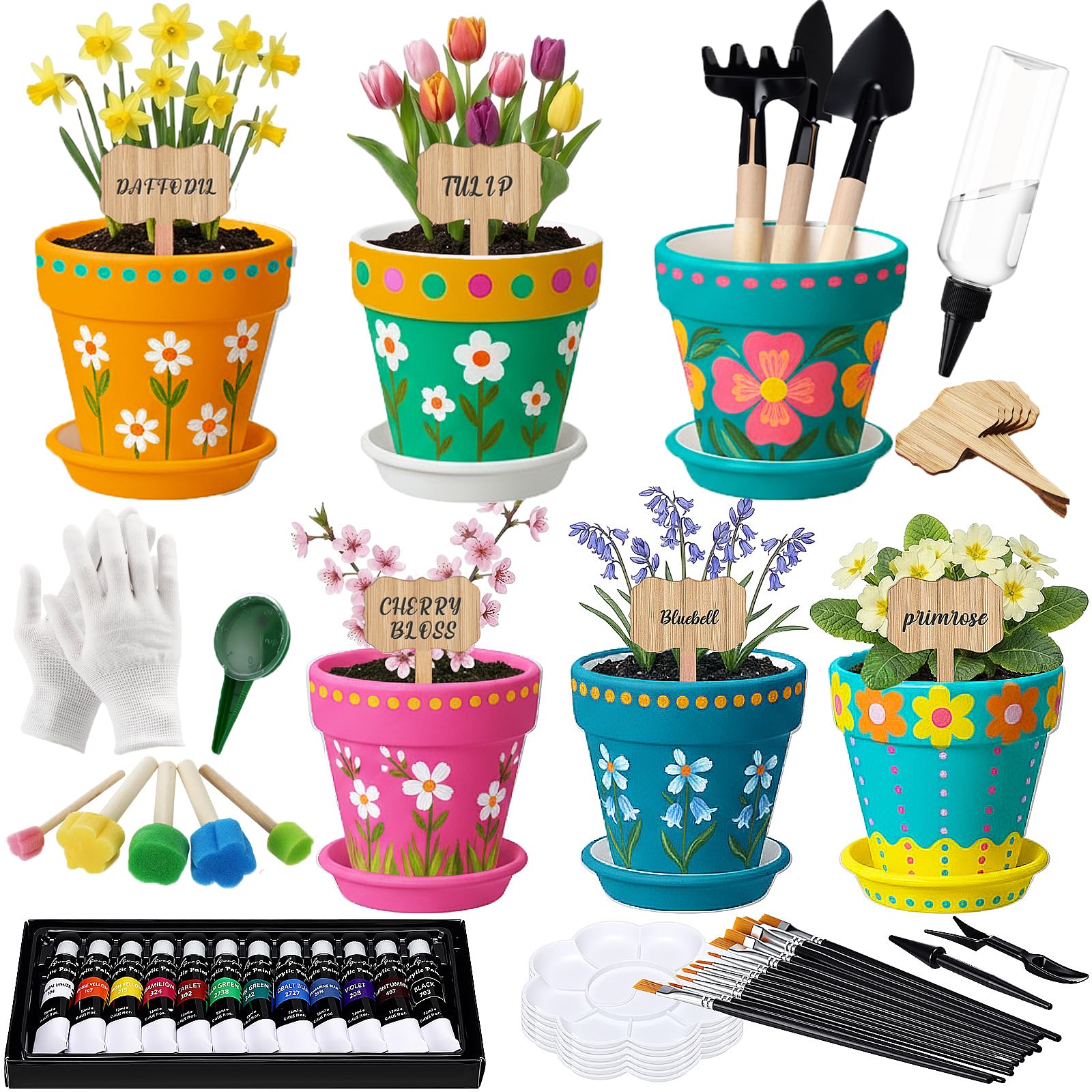 Pots de fleurs avec soucoupe en argile blanche pour jardinage d'intérieur