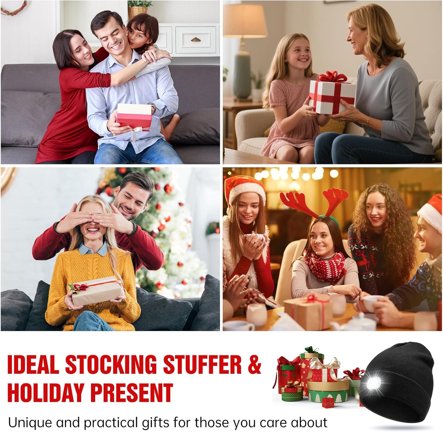 MUSIC Beanie with Light and Bluetooth Headphones, Rechargeable Headlamp Beanie Hat, Gifts for Men & Women - Image 7