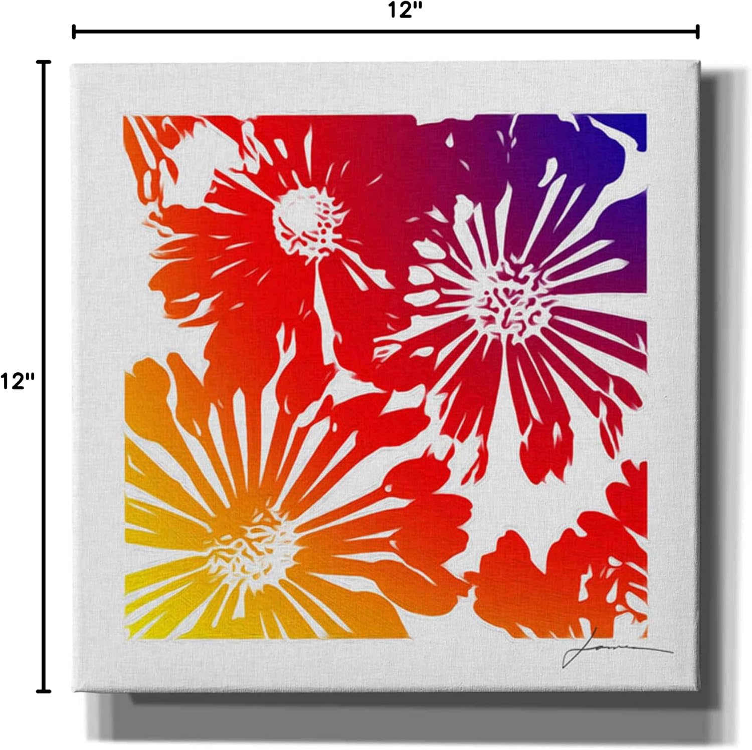 Epic Graffiti 'Floral Brights II' by James Burghardt, Canvas Wall Art, 12"x12"
