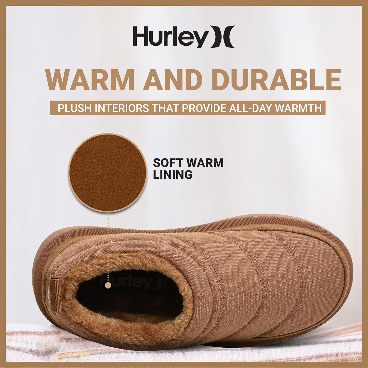 Hurley Kids Moses Slippers - Fleece-Lined Winter Kids Slippers, Cozy House Shoes, Durable everyday Wide Toe comfort Winter Clogs for Boys & Girls - Image 4