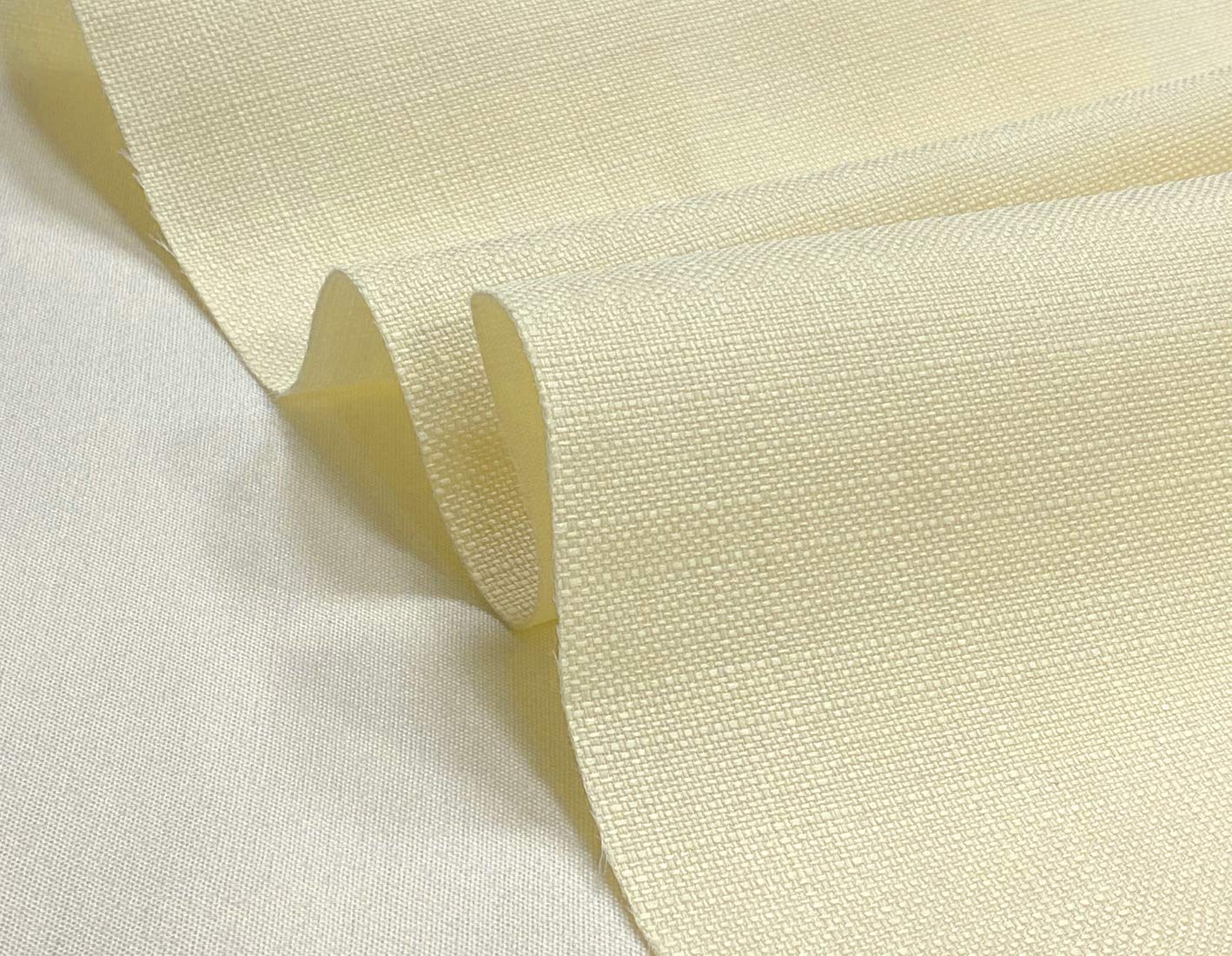 A-Express Soft Plain Linen Look Fabric Curtains Bag Designer Clothing Material Dressmaking Upholstery 145cm Wide - 1 Metre 100cm x 145cm Cream