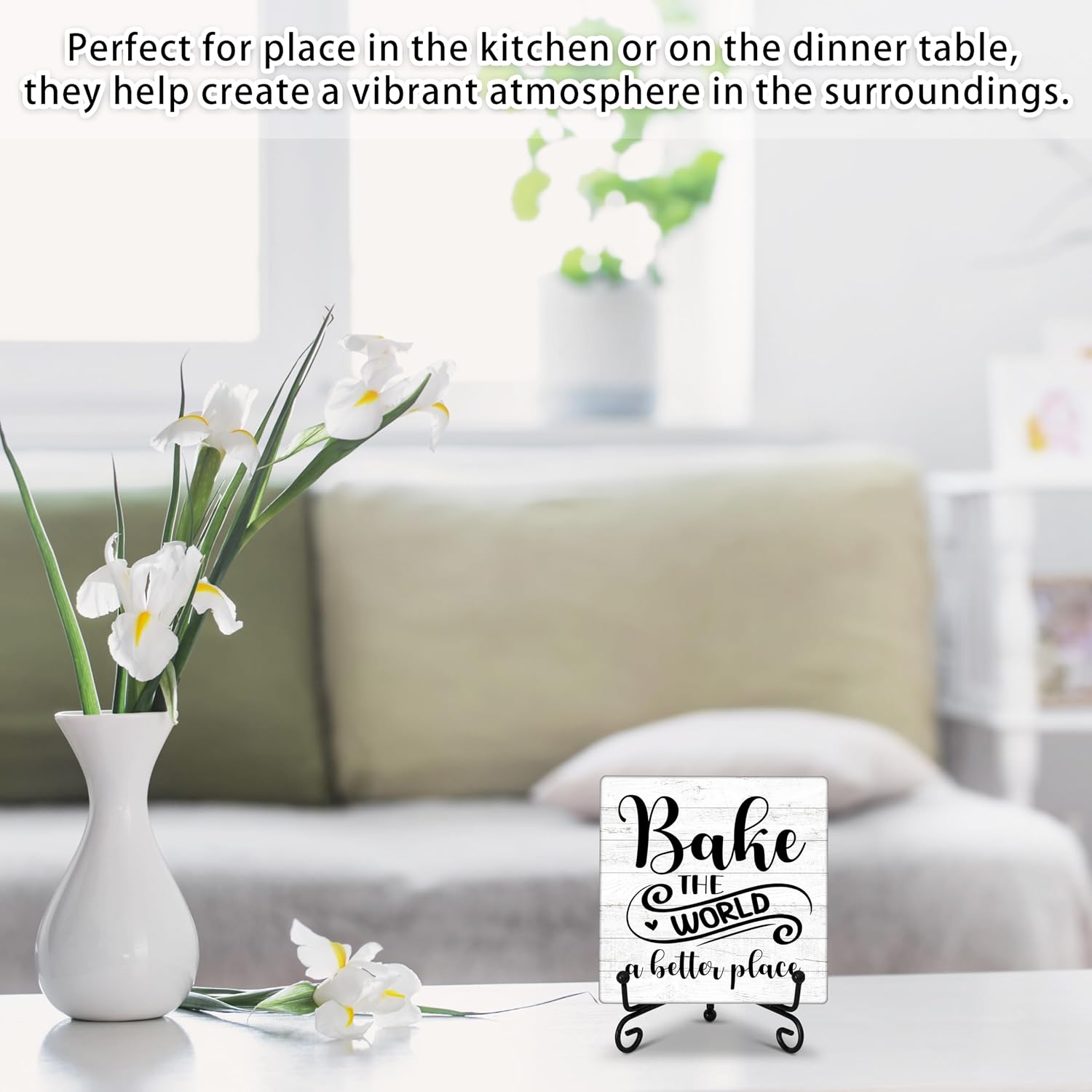 Bakery Sign Decor for Kitchen Shelf Table with Iron Stand image 4