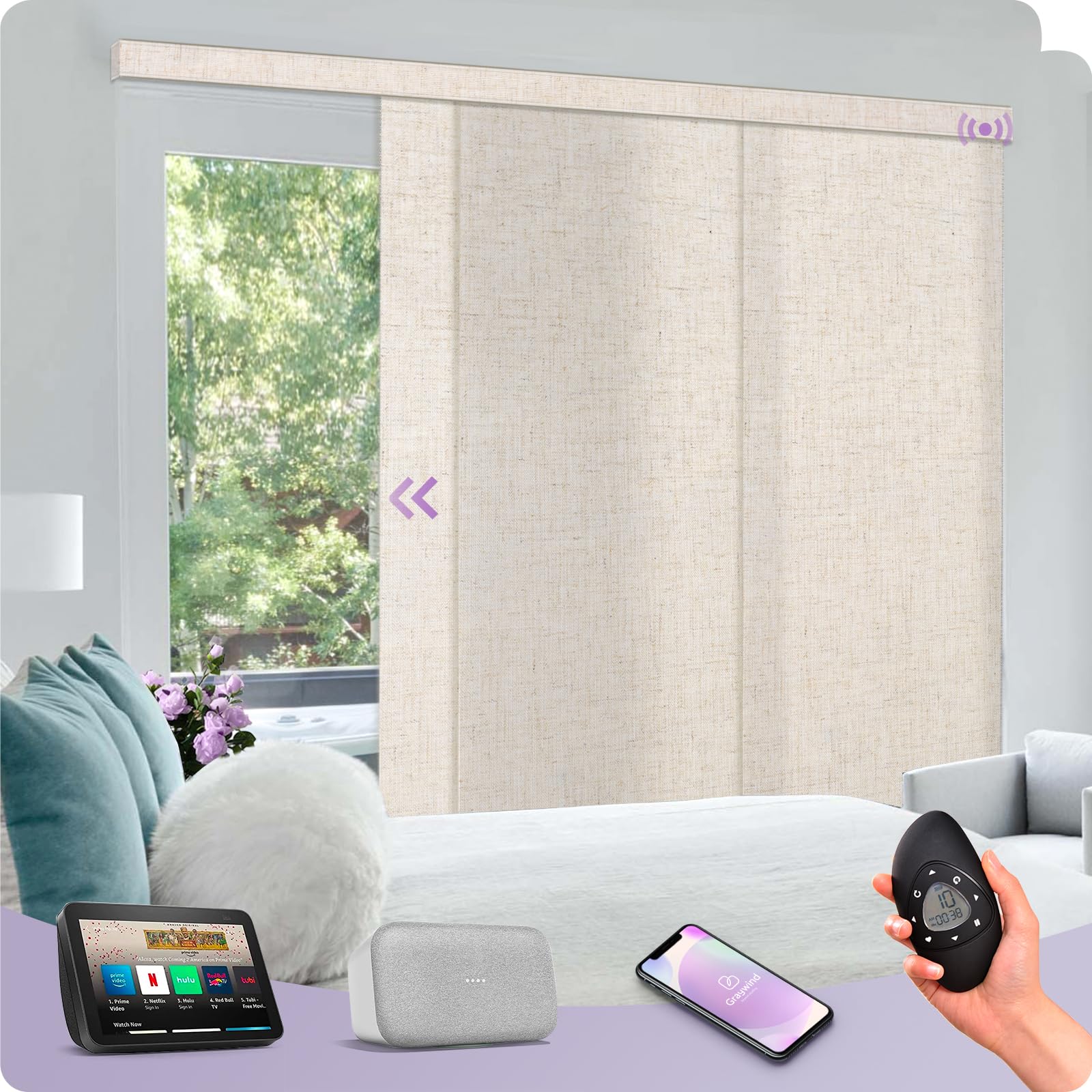 Amazon.com: Graywind Rechargeable Smart Sliding Panels Compatible