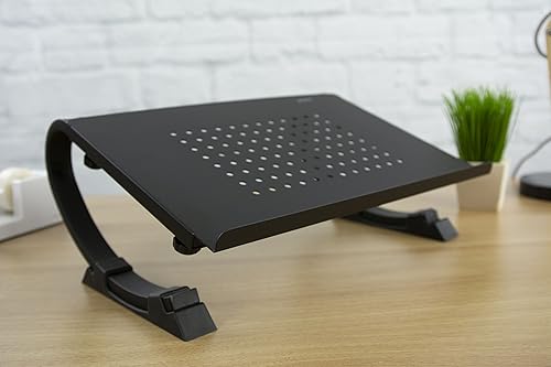 Miniatura 8 de VIVO Soporte elevador curvado completamente ajustable negro para portátil, portátil y monitor STAND-V001N