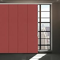 Vista 14 de Persiana opaca sin cordón, con panel deslizante de 4 o 6 rieles para ventana corrediza y puerta de patio, cortina de tela tejida, azul lago