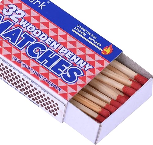 Miniatura 3 de Paquete de 100 fósforos de seguridad de madera – 32 unidades de huelga en caja para cocina, camping, emergencia, iniciador de incendios – Juego de