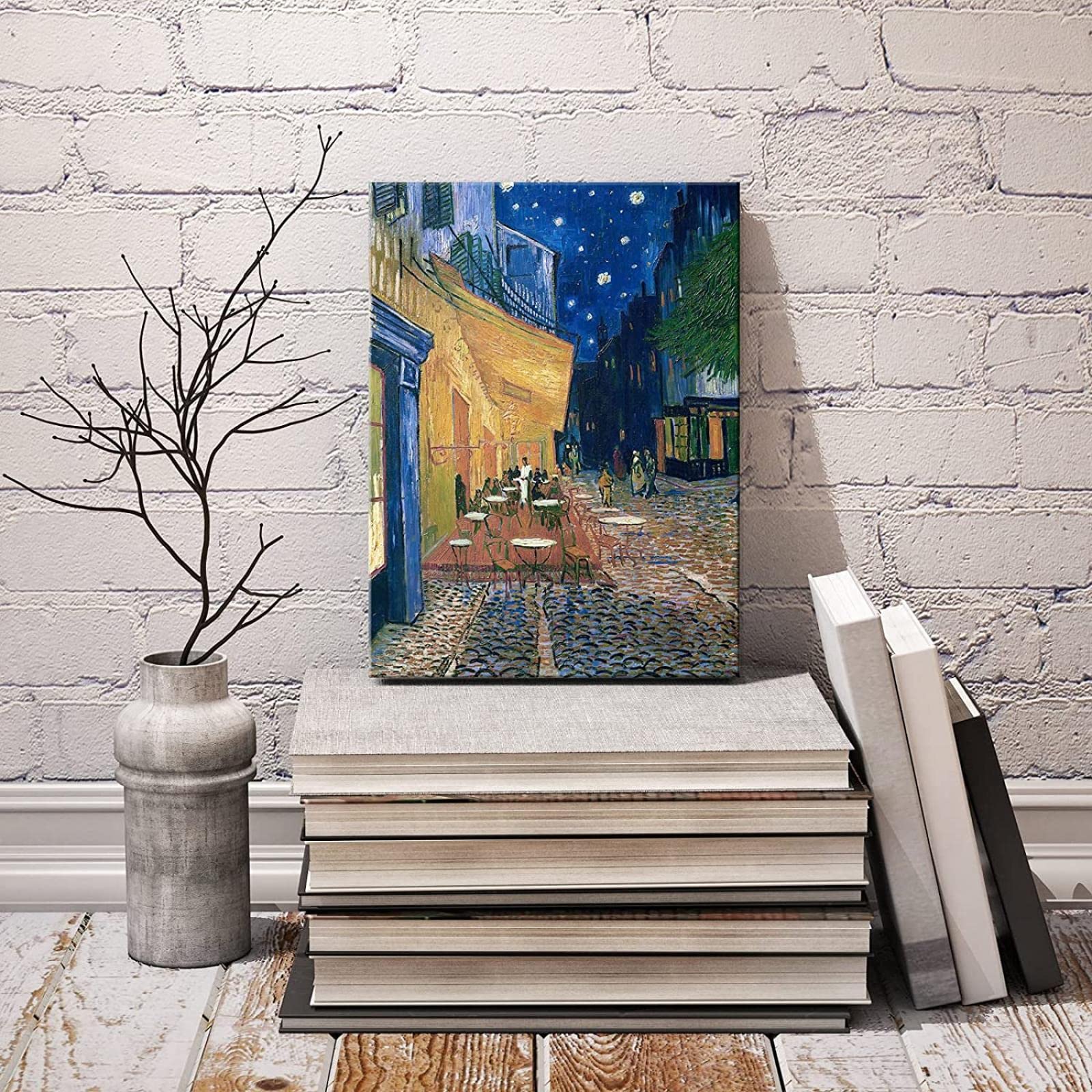 Amazon｜ゴッホの絵画の複製の街並みの写真をキャンバスの壁に