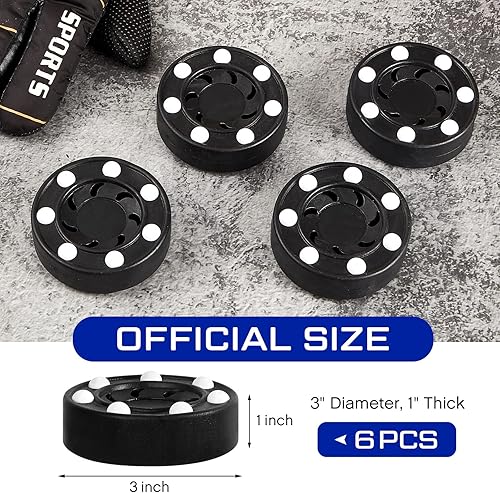 Vista 2 de Deekin Discos de hockey de hockey callejero Discos de hockey con rodillos de hockey multifuncionales, novedoso juego de hockey para interiores