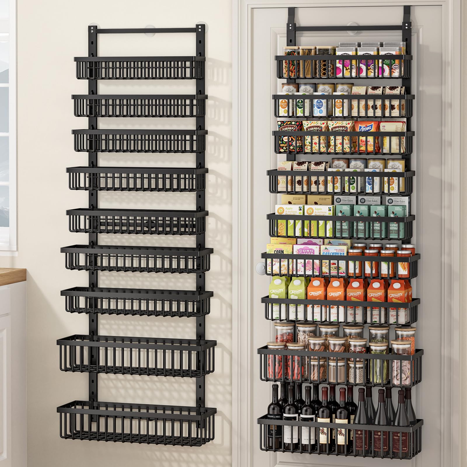 Amazon.com: POKIPO 9 Tier Over The Door Pantry Organizer, 2 in 1