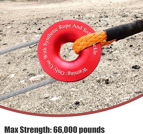 Miniatura 5 de Anillo de recuperación de 66,000 libras para cabrestante compatible con SUV, UTV, ATV, todoterreno, vehículo y camión, polea, anillo de remolque