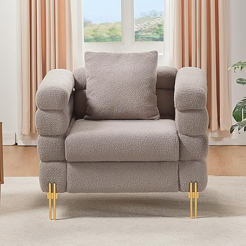 AMERLIFE Modern Sofa Couch, 24''Extra Deep Seat Sofa for Living Room, 85 inch Oversized Sofa, Single Sofa, Sectional Couch Set, Grey