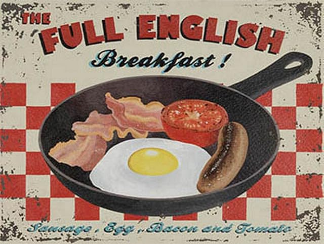 Full English Breakfast Vintage Retro Metal Wall Hanging Sign