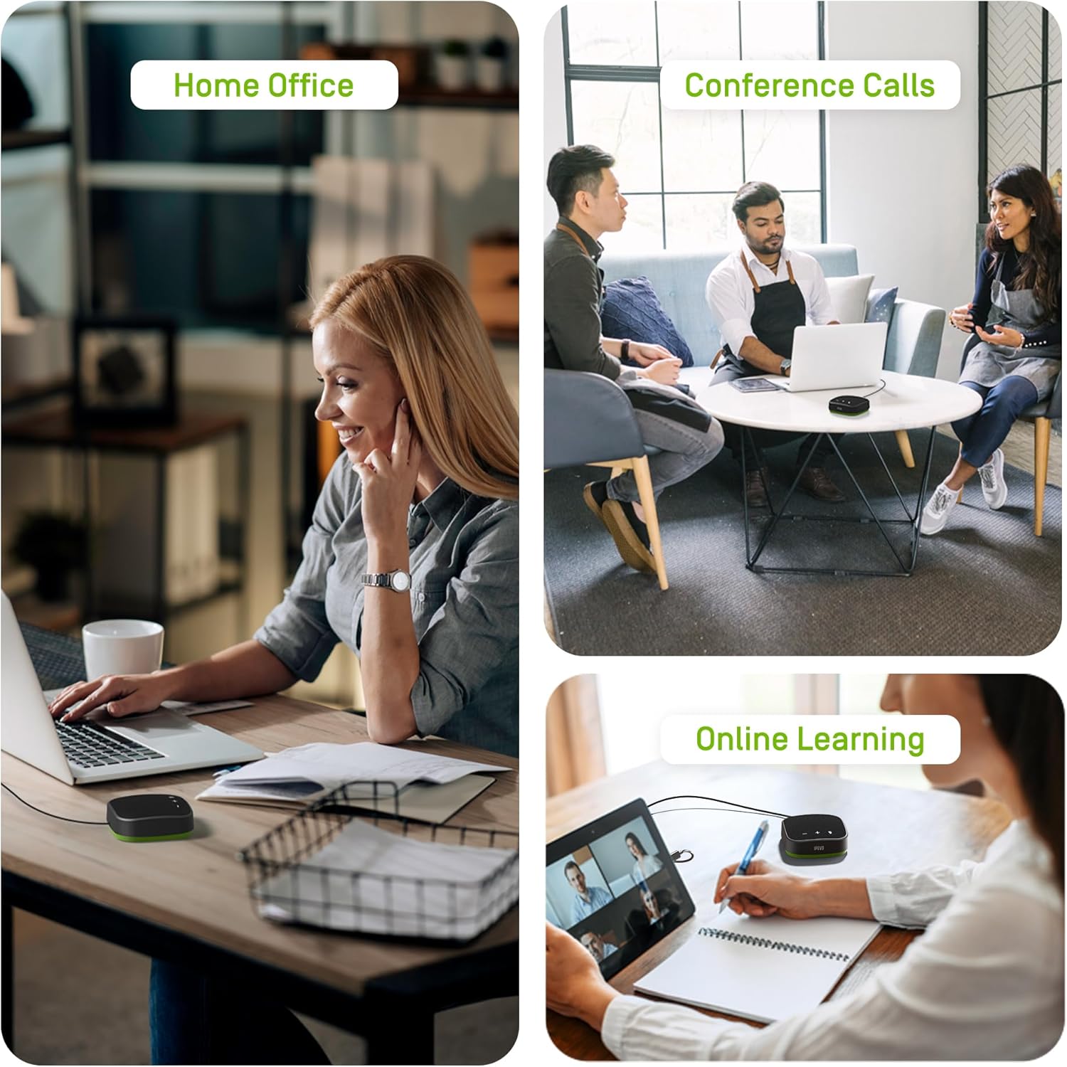 IPEVO VC-A10 USB Portable Speakerphone, Conferencing, Video Calls, Online Meetings, Hybrid Work, Meeting Rooms, Noise Reduction Microphone, 360° Voice Coverage, Easy Setup, Compatible with Teams, Zoom