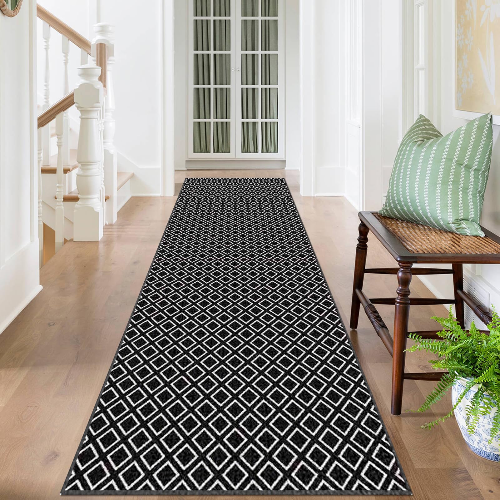 Dywan do długiego korytarza 110 x 280 cm Antypoślizgowy chodnik kuchenny Chłonny dywanik wejściowy, zmywalny dywanik kuchenny, chodnik do przedpokoju kuchni salonu sypialni